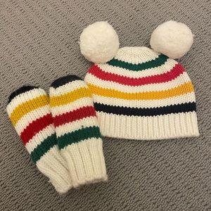 HBC Stripe Baby Hat and Gloves